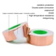 thumbnail image 4 of Scienceny Cinta de lámina de cobre de doble cara portátil para ordenador portátil, protección antiinterferencias, cintas autoadhesivas Herramientas eléctricas 10 mm, 4 of 6