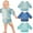Blue-3 Pack, variant on Lilian&Gema Long Sleeve Bibs,5 Pcs Waterproof Smock Baby Bibs for Toddler Boys Girls, 0-24 Months Neutral Baby Smock for Eating, Easy to Clean