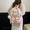 thumbnail image 4 of Weebloom Large School Backpack With Lunch Box Pencil Case For Kids Girls Cute 4Pcs Floral School Bags Set Cartoon Lightweight Travel Daypack Cute Bookbag Middle High School College White, 4 of 5
