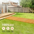 thumbnail image 6 of VINGLI 8ft L 22in W Wooden Garden Pathway, Roll Out Outdoor Walkway Flooring W/Steel Wire, Anti-Slip Texture, Ground Stakes, Fir Wood Pathway for Garden, Patio, Wedding, Beach, Party Decor, 6 of 7