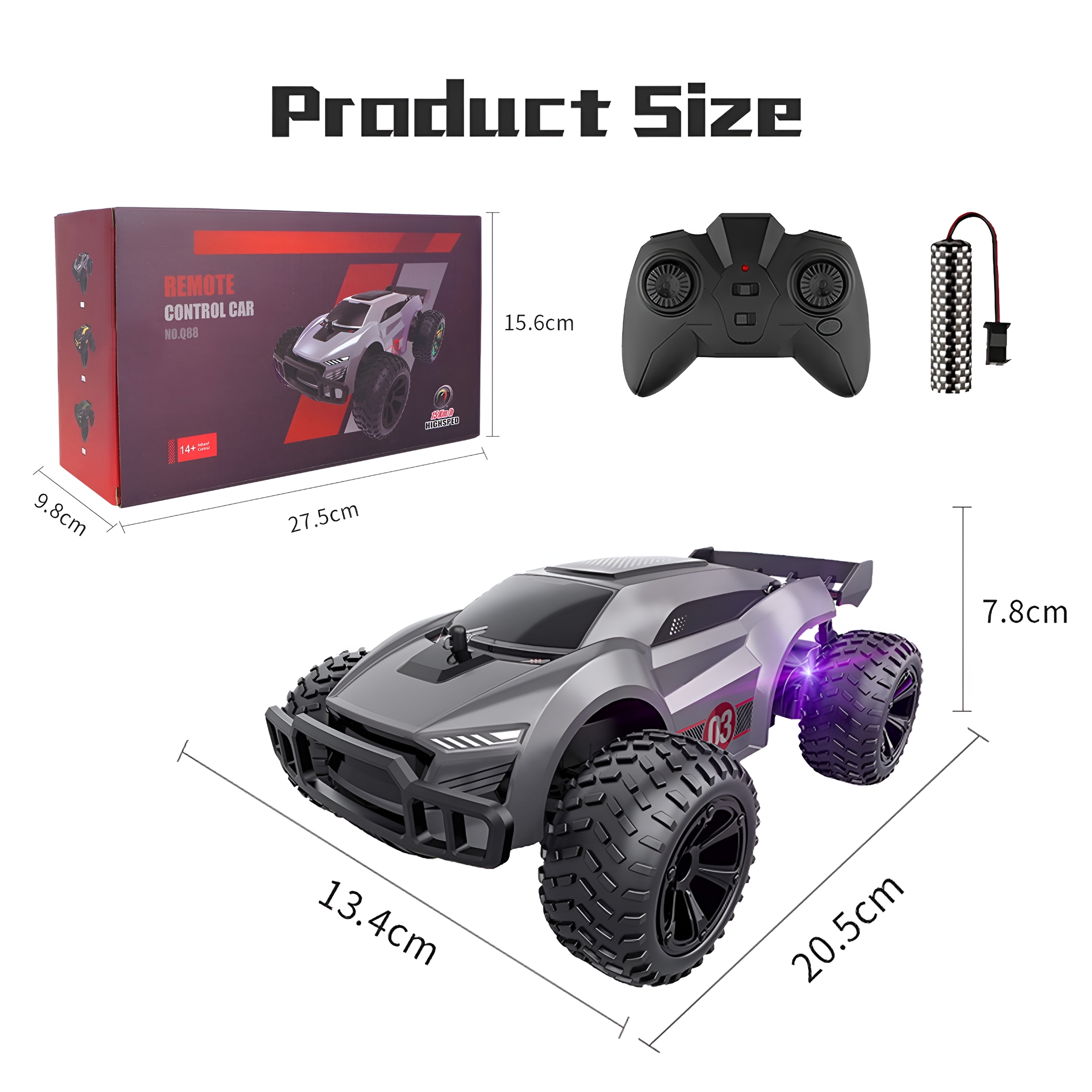 BESTSKY Remote Control Car - 2.4GHz High Speed Rc Cars,Offroad Hobby Rc Racing Car Led Fast And The Furious Cars 1 24 Scale