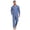 Blue, variant on EA'S SECRET Mens Pajamas Set Soft 100% Cotton Notched Collar Pajamas for Men Long Sleeve Button Down Pjs Mens Sleepwear with Pockets(Blue,XL)