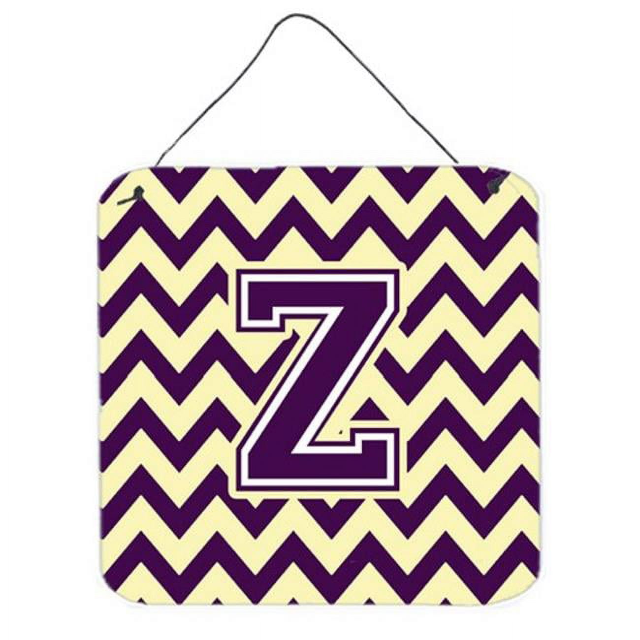 Carolines Treasures CJ1058-ZDS66 Letter Z Chevron Purple & Gold