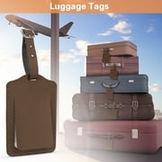 Luggage Tags, 2 Pack Premium PU Leather Luggage Tags Privacy Protection Travel Bag Labels Suitcase Tags,Brown
