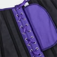 thumbnail image 5 of Women's Satin Corsets Top Plus Size Gothic Overbust Corset Lace up Vintage Bustier Corset Deep Purple Size 4XL, 5 of 6