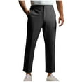 thumbnail image 2 of CYiJun George Mens Classic Fit Flat Front Hidden Expandable Waist Dress Pants No Iron Suit Pants, 2 of 7