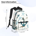 thumbnail image 3 of Daiia Anchors And Shells School Backpack for Men Women, Unisex Large Waterproof Bookbag Schoolbag Casual Daypack for High School/College/Teens/Travel/Work Black, 3 of 8