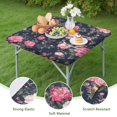 thumbnail image 4 of Pioneer Flower Floral Print Pattern Square Fitted Tablecloth with Elastic Edge,Square Table Cover,Washable Elastic Table Cover for Home Kitchen Party Decor 36"x36", 4 of 6