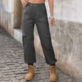 thumbnail image 2 of Jeans for Women Casual Lightweight Elastic Waist Stretchy Pants Summer Trouses with Pockets Gray XL, 2 of 7