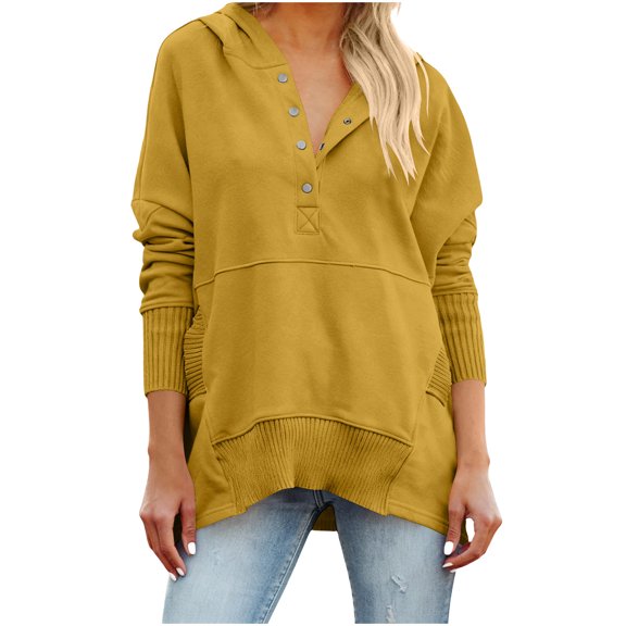 Akafmk Womens Long Sleeve Maternity Tops,Womens Maternity Fall Plus Size Pullover Hooded Sweatshirt Waist Cinched Sporty Casual Pregnancy Mama Tops