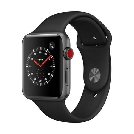 Apple Watch Series 3, 42MM, GPS + Cellular, Space Gray Aluminum Case, Space Gray Sport Band (USED Non-Retail Packaging)