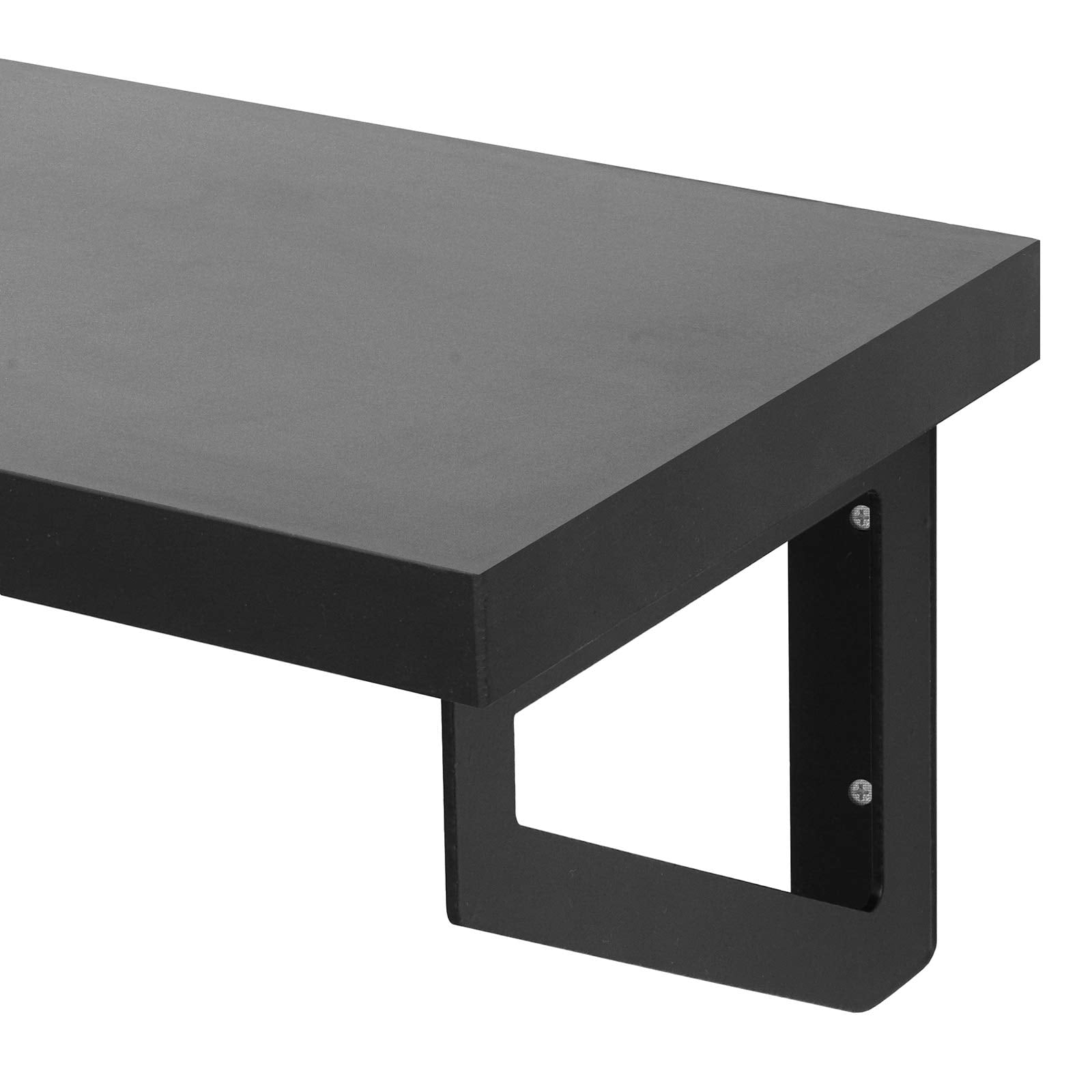 Americanflat Black Floating Shelves Set of 3 - Composite Wood Wall Mounted with Metal Brackets Display Ledges for Bedroom, Living Room, Bathroom, Kitchen, and Office