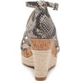 thumbnail image 4 of Charles David Leawood Nude Snake Print Cork Espadrille Platform Wedge Sandals (Nude Snake Print, 6), 4 of 4