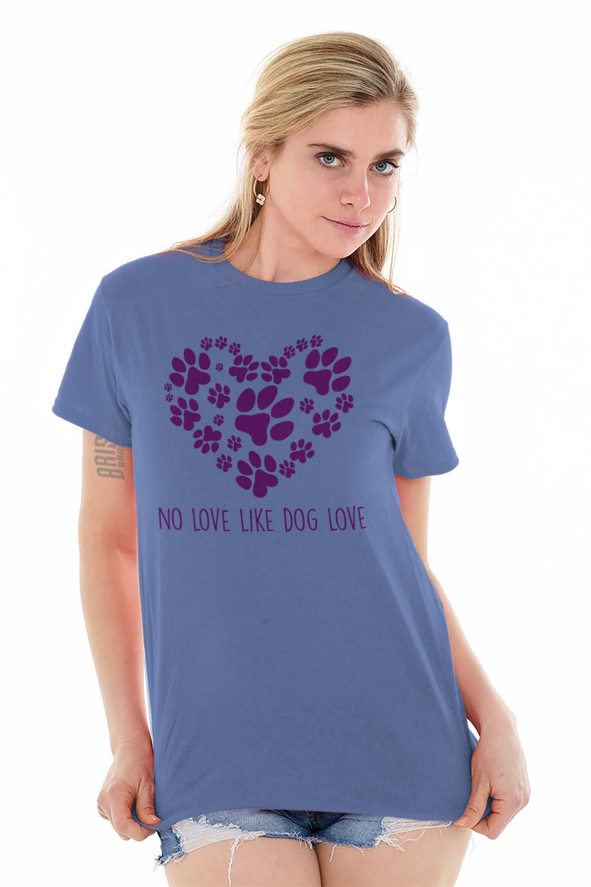Womens Dog Paw Print Heart Graphic T-Shirt Short Sleeve Casual Loose Dog Mom Tees Tops Mothers Day Shirts Love Dogs Gift