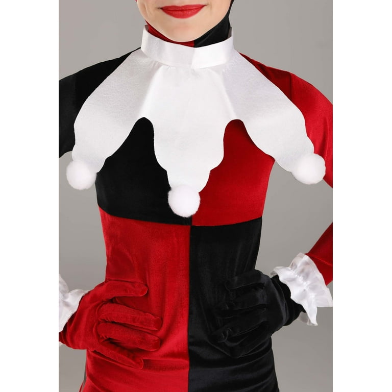  Deluxe Harley Quinn Costume for Kids, Red & Black