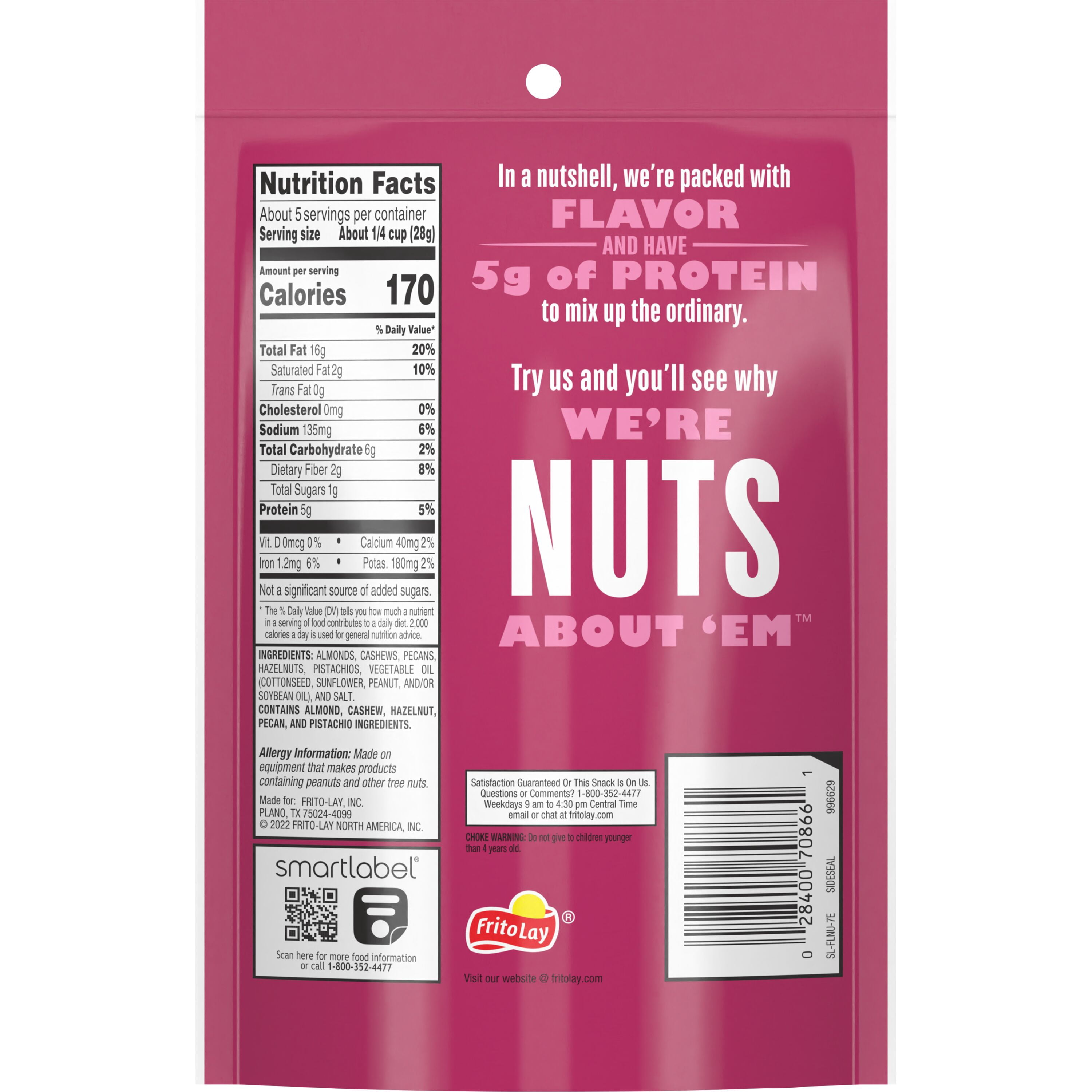 Nut Harvest Deluxe Salted Mixed Nuts Trail Mix, 4.75 Ounce Bag Value Pack