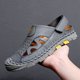 thumbnail image 3 of Sandalias de cuero para hombre, zapatillas para hombre, zapatos casuales de alta calidad para hombre, sandalias de playa para verano al aire libre para hombre, zapatillas de deporte de moda (26 cm), 3 of 4