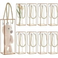 thumbnail image 1 of 10 juegos de cajas de regalo de plástico transparente de 7 x 7 x 21 cm, caja rectangular de PVC transparente para dulces con bordes dorados y cordón., 1 of 6