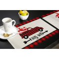 thumbnail image 5 of Valentine''s Day Placemats Set of 4, Arrow This Way Truck Placemat for Dining Table Decorations, Cotton Linen Red Plaid Check Place Mats, Valentines Table Mats for Kitchen Dinner Holiday Party Decor, 5 of 6