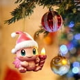 thumbnail image 2 of Adorno Navideño 2D Con Un Pequeño Dragón Rosa De Ojos Grandes, 2 of 8