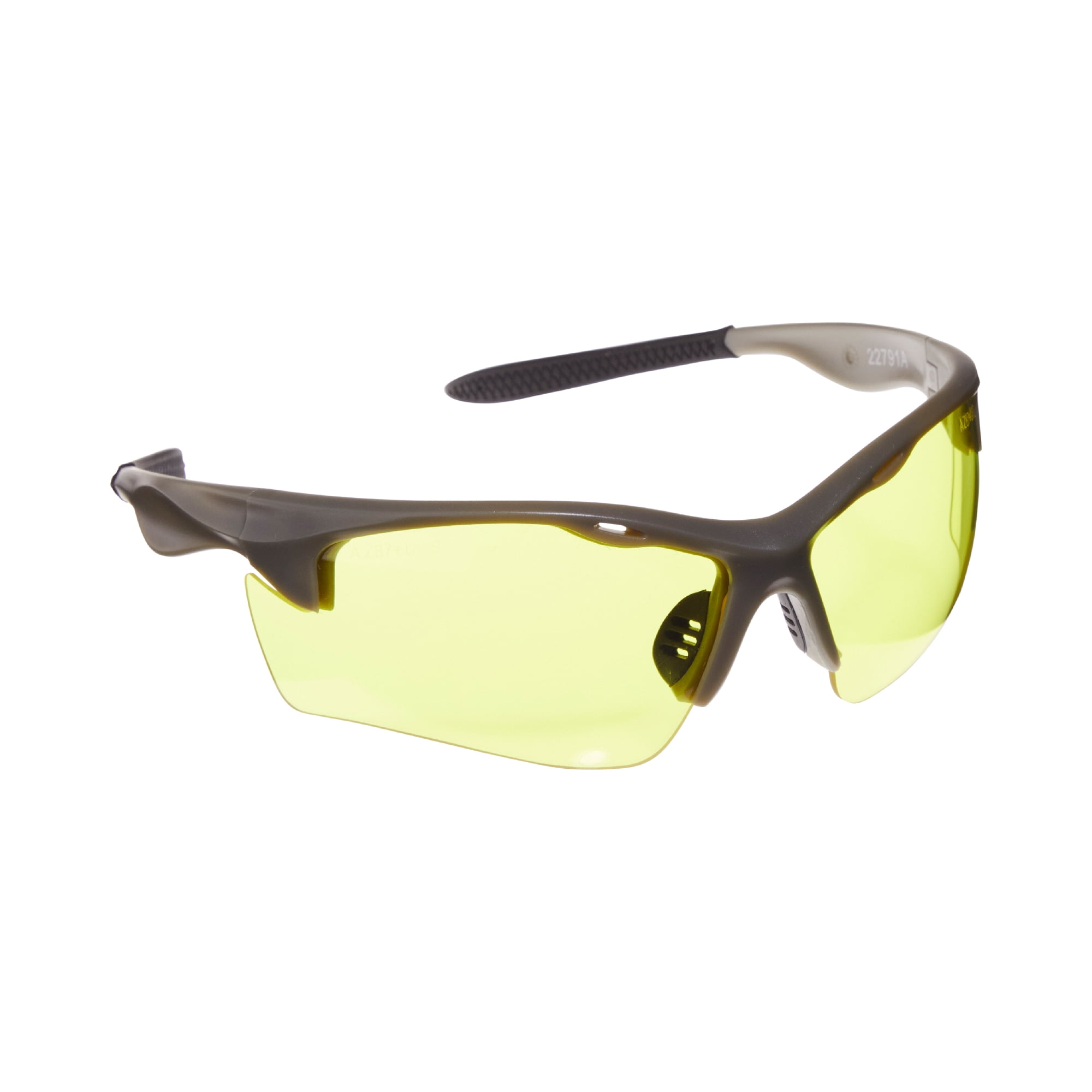 Allen Company Shooting Safety Glasses, Yellow Lenses, Wrap Around Frame, ANSI Z87 Impact Resistant