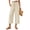 5557-Beige, variant on Linen Capri Pants Summer Wide Leg Pants for Women Casual Palazzo Khaki Womens Pant with Pocket L