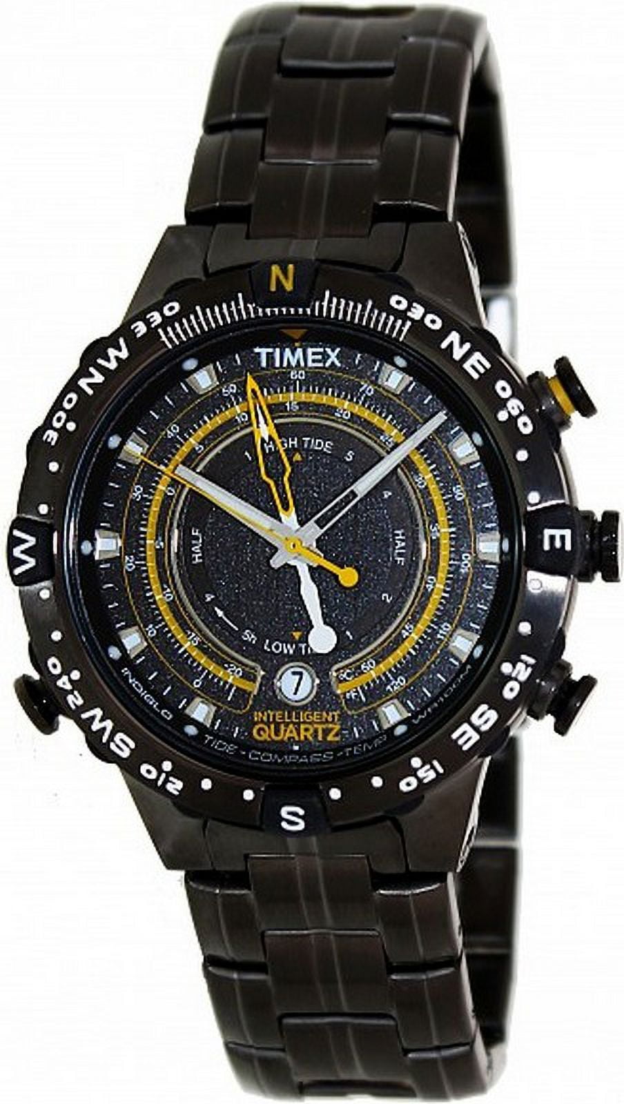 T2P139 Men s Black Analog Watch With Black Dial