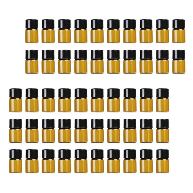 pitrice 50x Bouteilles en Verre Rechargeables Durables Mini pour Échantillons de Parfum 2ml Bouchon Conjointe