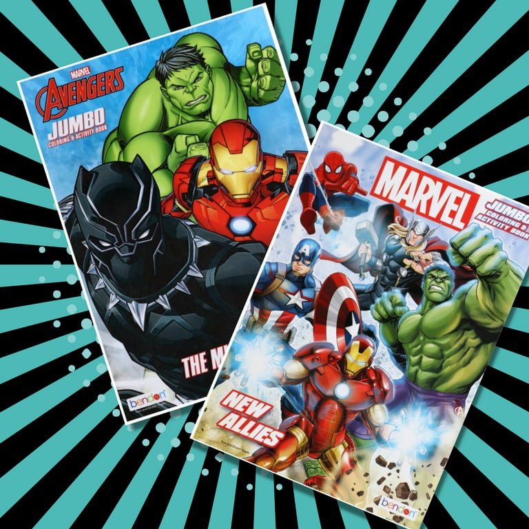 Marvel Superheroes Jumbo Coloring Books, 80 Pages Set of 2 