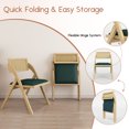 thumbnail image 4 of HomeZeer Folding Dining Chairs Set of 4, Foldable Rattan Folding Chairs with Padded Cushion, Modern Mid Century Rattan Dining Room Chairs, Foldable Kitchen Chairs for Small Space, No Assembly, Green, 4 of 6