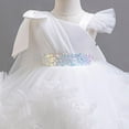 thumbnail image 4 of Miluxas Girls Pageant Party Dress Ruffle Flower Kids Wedding Ball Gown Sequin formal Evening Princess Dresses White 2-3Years, 4 of 5