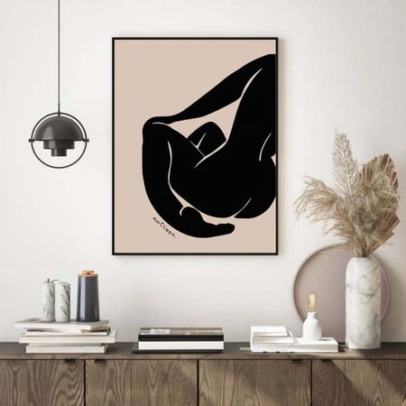 Matisse Nude Woman Body Print, Neutral Black Exhibition Poster