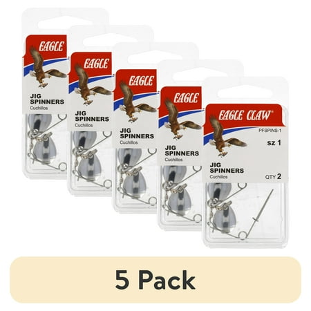 (5 pack) Eagle Claw Fishing Jig Panfish Spinner Arm Nickel Size 1 2 Count