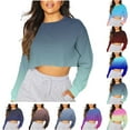 thumbnail image 2 of ShiShine Sweatshirts for Women Printed Long Sleeve Crewneck Cropped Sweatshirt Casual Loose Pullover Tops, 2 of 5