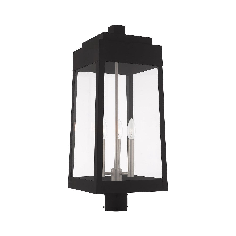 Livex Lighting - Oslo - 3 Light Outdoor Post Top Lantern in Mid Century Modern