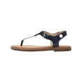 thumbnail image 3 of TOMMY HILFIGER Womens Blue Studded Metallic Monogrammed Logo Adjustable Strap Ankle Strap Bennia Round Toe Block Heel Buckle Thong Sandals 6 M, 3 of 3
