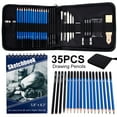 thumbnail image 1 of 35pcs Sketching Drawing Pencils Set Art Graphite Charcoal Artist Kit, 1 of 9