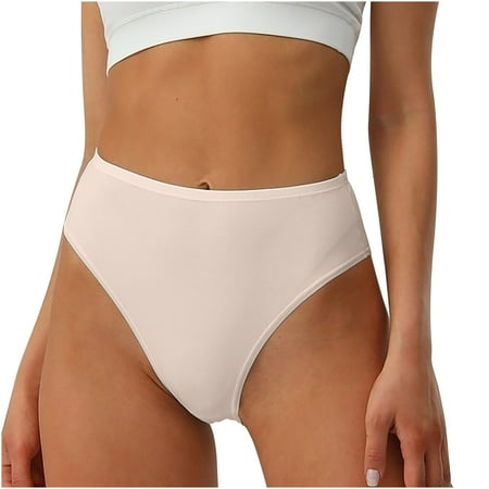 Bigersell Shaping Underwear for Women Clearance Womens Underwears Boyshort Thongs Panty Style P-268 Cotton Plus Size Panties Thong Bikini Briefs Mid Waist Women Cheeky Panties Beige XXL