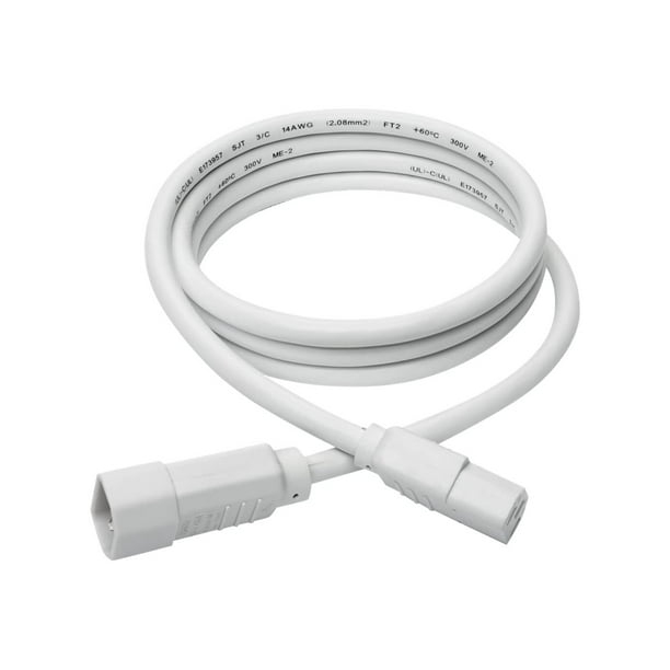 Tripp Lite 6ft Heavy Duty Power Extension Cord 15A 14 AWG C14 C13 White