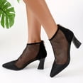 thumbnail image 3 of Akiihool Women's Boots Women's Low Heel Ankle Boots Ankle Boots V Cut Back Zipper Booties (Black,6.5), 3 of 5