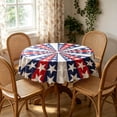 thumbnail image 5 of Tyidzon 4th of July Tablecloth, 60 inch Waterproof Stain Resistant Patriotic Star Round Table Cover for Independence Day Party Home Kitchen, 5 of 6