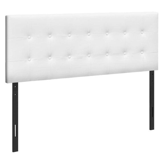 Exlonjet 6002Q, Queen, Bedroom, Upholstered, Pu, Transitional Bed Size/White Leather-Look Headboard