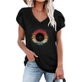 thumbnail image 3 of Birdeem Mode Femmes Été Col en V Manches Courtes T-Shirt Imprimé Décontracté Blouse, 3 of 4