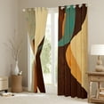 thumbnail image 3 of Manfei Retro Waves Lines Curtains Pack of 2 (42x84 Each),Abstract Geometric Stripes Curtains Blackout,Brown Beige Bedroom Curtains For Girls Boys,Super Cozy Room Decor, 3 of 6