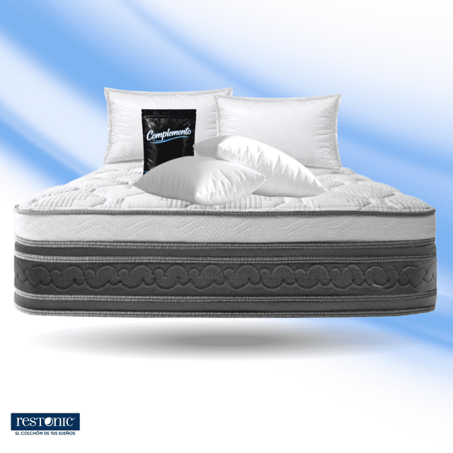 Colchón Queen Size Confort Foam + 2 Almohadas Standar + Complemento