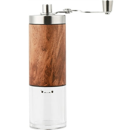 

Final Clear Out! Portable Wood Grain Coffee Bean Grinder Manual Coffee Grinder Stainless Steel Crank Hand Coffee Mill Ceramic Burrs Kitchen Tool