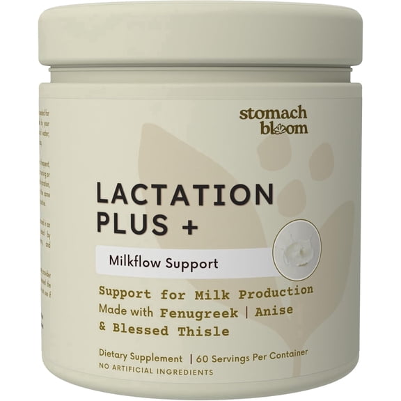Stomach Bloom Lactation Plus Supplement with Fenugreek and Blessed Thistle for Breastfeeding, 60 Capsules
