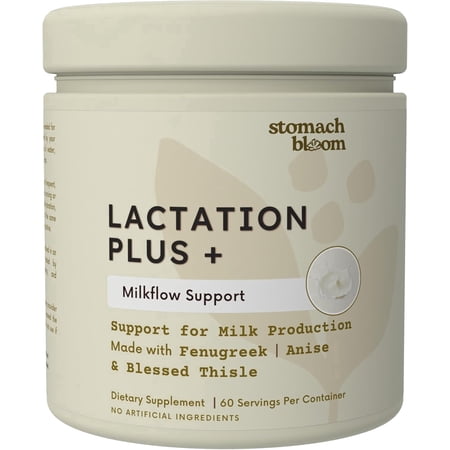 Stomach Bloom Lactation Plus Supplement with Fenugreek and Blessed Thistle for Breastfeeding, 60 Capsules