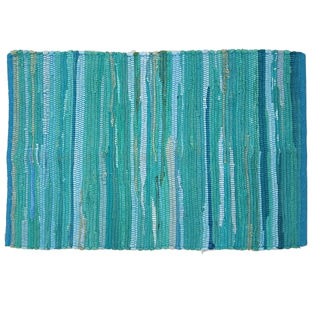 Alfombras de algodón, color turquesa, 60 x 90 cm, multicolor, chindi