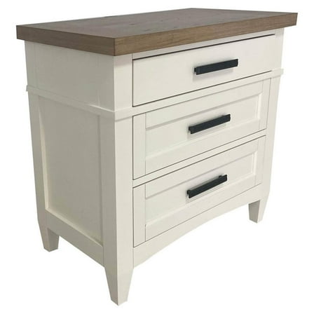 Pemberly Row 30.5'W Modern Bedroom 3 Drawer Nightstand in White
